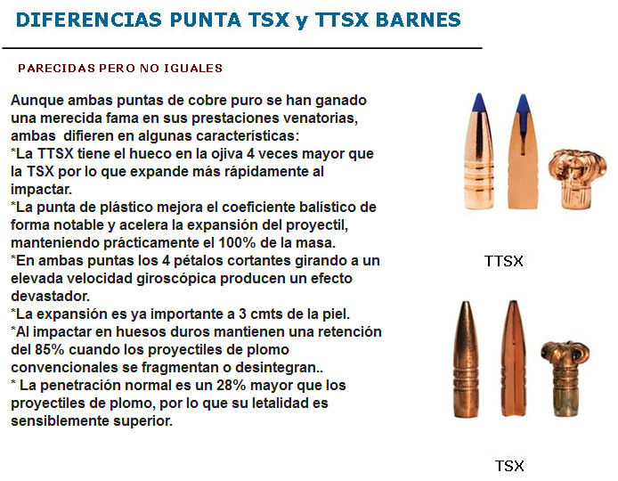 Puntas Barnes, diferencias entre la punta TSX y TTSX 